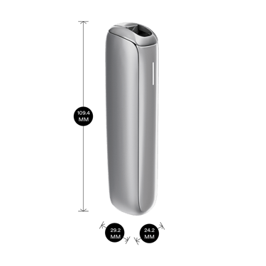 Ploom AURA Lunar Silver įrenginio šoninis vaizdas
