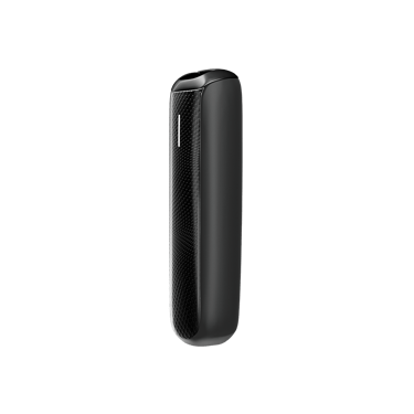 Ploom AURA priekinio dangtelio Jet Black su raštu šoninis vaizdas
