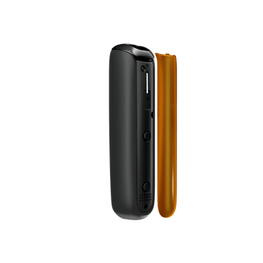 Ploom AURA priekinio dangtelio Mango Sorbet šoninis vaizdas, atskirtas nuo įrenginio