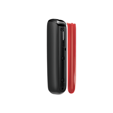 Ploom AURA priekinio dangtelio Lava Red šoninis vaizdas, atskirtas nuo įrenginio