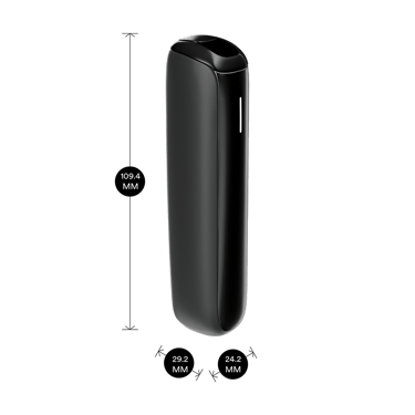 Ploom AURA Jet Black įrenginio šoninis vaizdas
