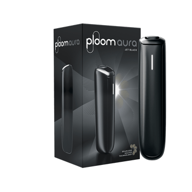 Ploom AURA Jet Black pakuotė su įrenginiu