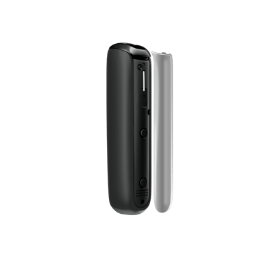 Ploom AURA priekinio dangtelio Lunar Silver šoninis vaizdas, atskirtas nuo įrenginio
